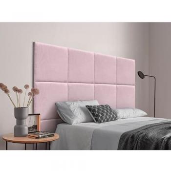 Cabecero de Terciopelo Liso Alta Gama Moderno Acolchado 8cm Grosor (Celeste, 95x60) - Dhome