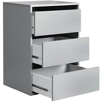 Newface - Bloque de cajón con 3 cajones, Madera, Gris, 98,7 x 39,60 x 70,60 cm, Talla única