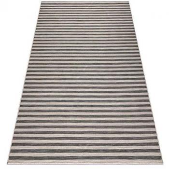 Alfombra reversible de cuerda sisal doble cara rayas beige/negro 200x275 cm