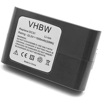 Batería Reemplazo Tipo B para Aspiradora Dyson 17083-3009, 17083-5010, 965557-03 - 1500 mAh, 22.2 V, Gris - Vhbw