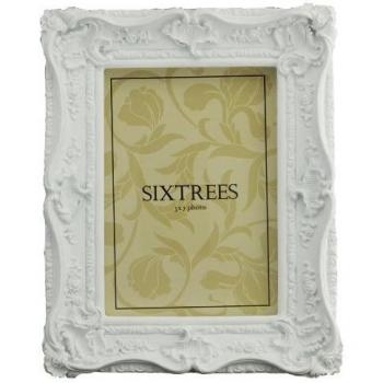 Sixtrees - Para Chelsea - Marcos Estilo Chic Envejecidos Muy Adornados para Fotografías de 150 x 100 mm a 250 x 200 mm - 18 x 13 cm, Blanco