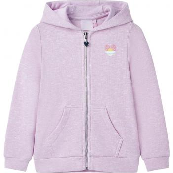 Sudadera infantil con capucha y cremallera lila mezcla 92