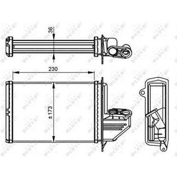 Intercambiador de calor NRF 54294, calefacción interior, tipo: calefactor, características: diseño compacto, alta eficiencia térmica, fácil instalación, compatible con sistemas de calefacción central