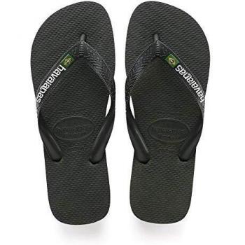 Havaianas Brazil Logo Flip Flops - Black - UK 8 (EU 41/42)