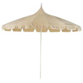 Sombrilla de jardín elegante con poste de aluminio blanco y tela de poliéster beige ⌀ 245 cm Minoa