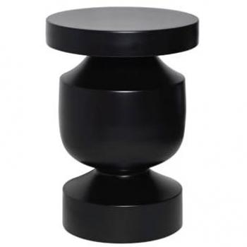 Mesa auxiliar de metal Alma, negra, 30.5x46.5 cm