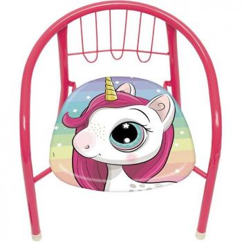 Silla de metal Zaska Unicornio Rosa