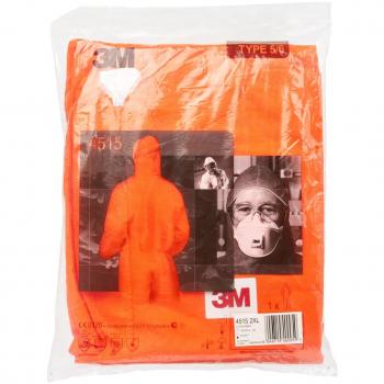 Mono de protección 3M 4515 naranja XXL frente a polvo y salpicaduras leves tipo 5/6 - 20 unidades