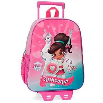 Nella Mochila con Carro Rosa 27x33x11 cms Poliéster 9.8L