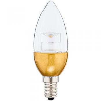 Müller-Licht – A +, LED Bombilla Vela forma doble Pack, plástico, dorado, E14, 4.5 wattsW, 230 voltsV
