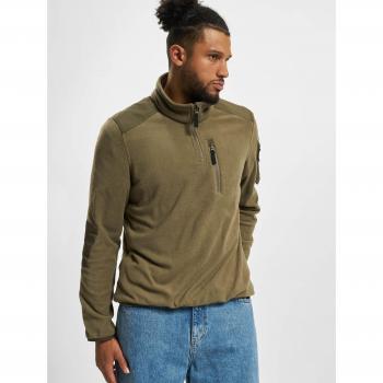 Brandit Olive Fleece Troyer Ripstop Sweatshirt for Men