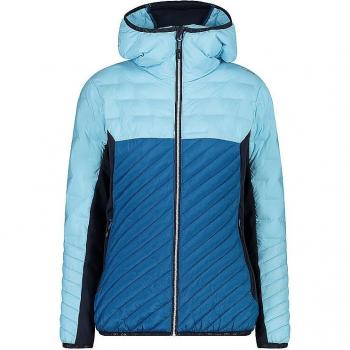 CMP Women's Hybrid Primaloft Hoodie Jacket - Light Blue, Size 38
