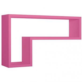 Estante de pared rectangular fucsia modelo Lettera 61x37 cm