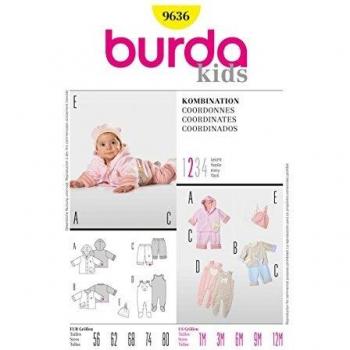 Patrón de costura burda 9636 chaqueta, pantalón, body