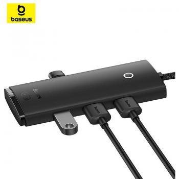 Adaptador HUB USB-A Baseus Lite Series 4 Puertos a USB 3.0 25cm Blanco