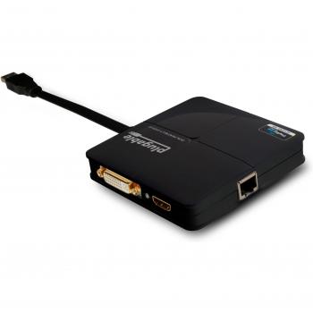 Plugable USB 3.0 Adaptador Gigabit Ethernet y de gráficos de cabezal doble con DisplayLink conjunto de componentes DL-3900