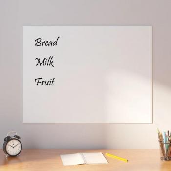 vidaXL Wall-mounted Magnetic Board White 80x60 cm Tempered Glass