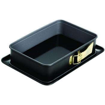 Dr. Oetker Molde Desmontable 28X18X7 Cm, Acero con Revestimiento Antiadherente Especial, Negro/Gris, 28x18x7cm