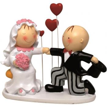 Mopec Y293 - Figura de pastel pareja de novios Pit & Pita declaración, 18 cm