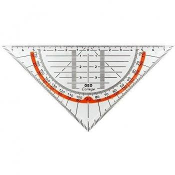Triángulo Geométrico Aristo 16 cm Transparente sin Mango con Facetas y Puntos de Tiza