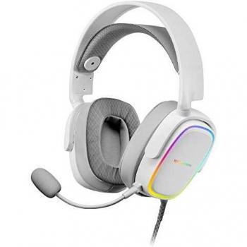 MARSGAMING MHAXW Blanco, Auriculares RGB Multiplataforma+Mic extraíble, 53mm HIFI
