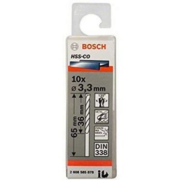 Bosch 2 608 585 878 - Pack de 10 brocas metálicas HSS-Co, DIN 338