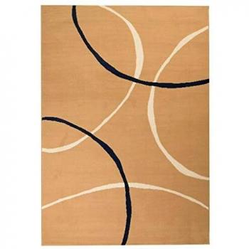 vidaXL Alfombra Moderna Estampado Circular Marrón 80x150cm Decoración Hogar