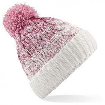 Beanie Ombre Beechfield Unisex Color Rosa/Blanco Talla Única