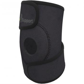 Rodillera ajustable (talla única), color negro - Neoprene de alta calidad - Rodillera con manga de compresión - Perfecto para el entrenamiento, la artritis, distensiones, lesiones de rodilla, las roturas de menisco - Ayuda a la estabilización y recuper
