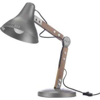 Lámpara de sobremesa industrial de metal con diseño moderno, base estable, portalámparas E27, ideal para trabajo en escritorio y decoración contemporánea