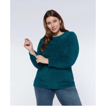 Jersey de mujer efecto pelo con cuello redondo