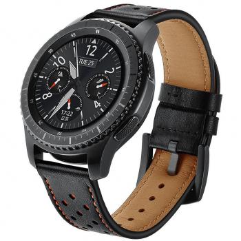 Sundaree Correas Galaxy Watch 46mm/Gear s3 Frontier/Gear S3 Classic,22mm Piel Genuina Reemplazo Banda Pulseras de Repuesto Correa de Reloj Inteligente para Samsung Galaxy Watch 46mm/Gear S3