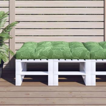 Cojín decorativo para sofá de palets 120x80x12 cm en color gris oscuro, rojo vino tinto, antracita y verde con estampado de hojas