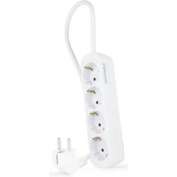 Nanocable Regleta de Enchufes 4 Tomas Tipo F Cable 1.4m Color Blanco