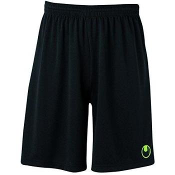 uhlsport Center II Pantalón Corto de Equipaciones, Hombre, Negro/Verde Flash, XXL