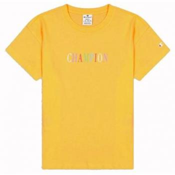 Camiseta de Manga Corta Mujer Champion Crewneck Croptop Amarillo