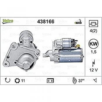 Motor de Arranque VALEO 438166 - Tipo: Motor de arranque - Potencia nominal: 1,5 kW - Stop & Start: NO - Número de dientes: 11 dientes - Tensión: 12 V -
