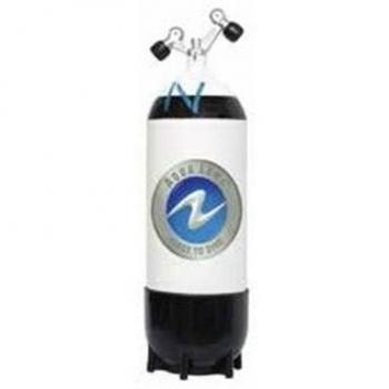 Aqualung 10 L Acero Botella - 2 salidas de día Válvula Doble Válvula 230 BAR - 13132