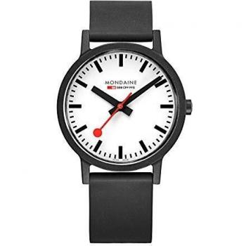 Mondaine Essence - Black Vegan Sustainable Watch for Men and Women, MS1.41110.RB, 41 MM