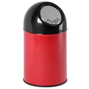 Cubo de basura con trampilla Certeo Kaiserkraft 30 L, color rojo