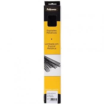 Fellowes 6005001-25 espirales metálicas para encuadernar, paso 5:1, 59 agujeros, 14 mm, color negro