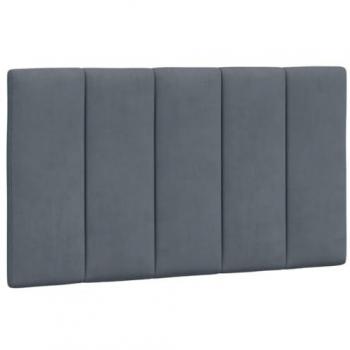 Cabecero de cama acolchado terciopelo gris oscuro 90 cm
