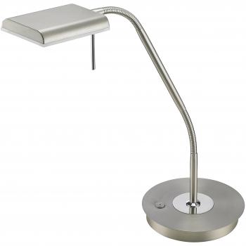 Lámpara de Mesa LED Bergamo, Acero Satinado, Regulable con Touch Dimmer, 50 cm, 12 W, 1100 Lm