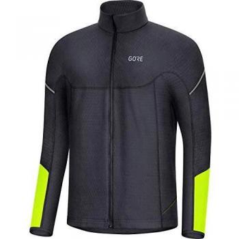 GORE WEAR M Thermo Camiseta de Manga Larga para Hombre, XXL, Negro/Amarillo neón