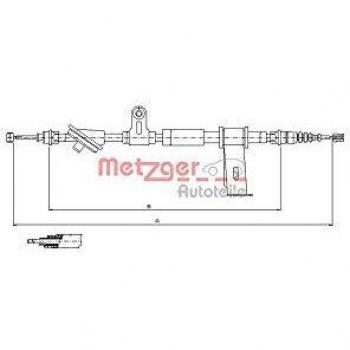 Cable de freno de mano Metzger trasero izquierdo para Alfa Romeo 159