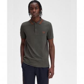 Fred Perry Modern Polo with Laurel Crown Logo, Green, Male, Size: S