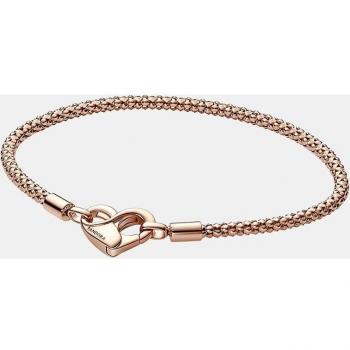 Pulsera Pandora Moments con Cierre de Corazón y Tachuelas Rosa 582731C00-17