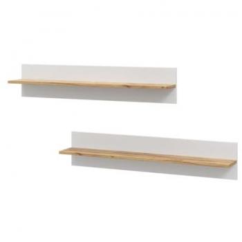 Estante de pared Altea Vicco, Blanco/Roble, 100 x 20 cm, Lote de 2