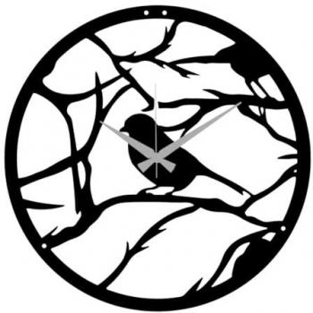 Reloj de Pared Ramas 1, Metal, Negro, 42x0,15x42 cm