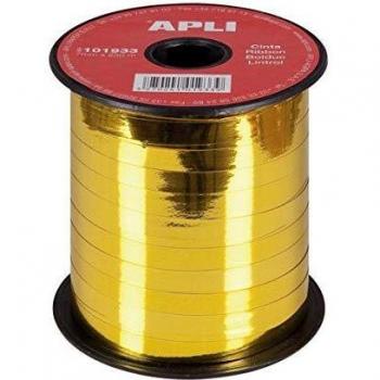 Apli 101933 Cinta Regalo Metalizada, Oro, 7 mm x 250 m